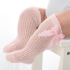 High pink cotton bow socks
