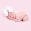 Newborn hat white with bow and strass stones