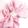 Newborn hat pink striped with pink shiny bow