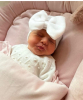 Newborn hat with bow white