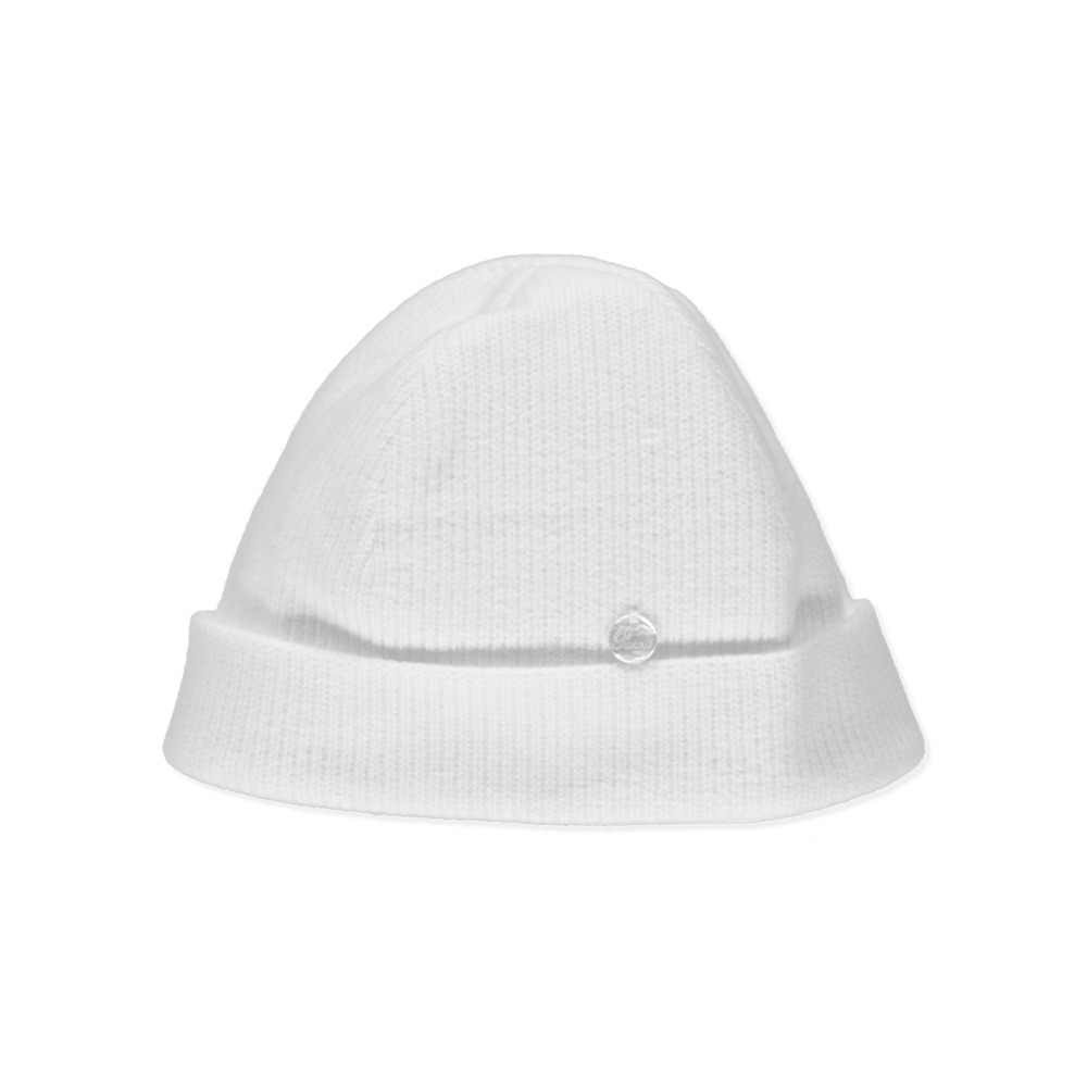 White rib baby hat