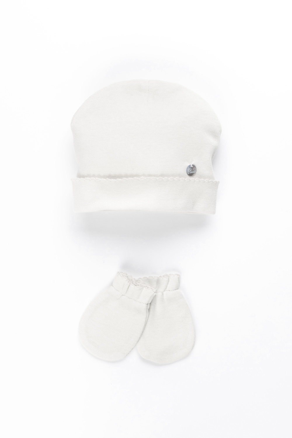 Pure set newborn hat & mittens white 0-3M