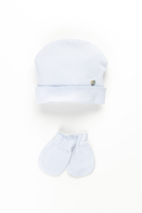Pure set newborn hat and mittens