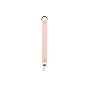 Pink Faux Leather pacifier clip