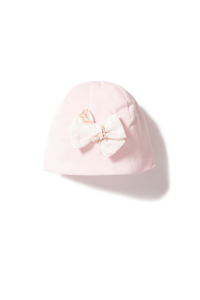 Pink ruffle love newborn hat