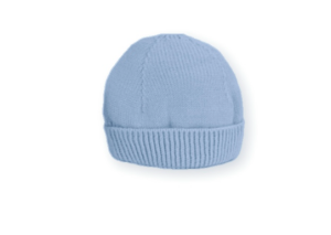 Blue knit baby hat