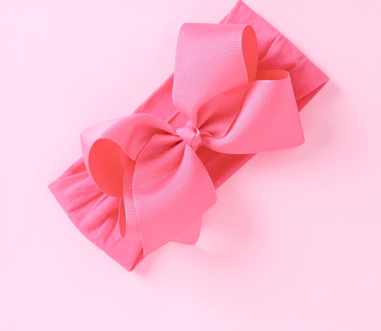 Stretch newborn bow hairband fuchsia