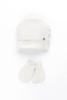 Pure set newborn hat and mittens white