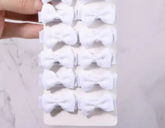 Mini bow clip set white 10PC