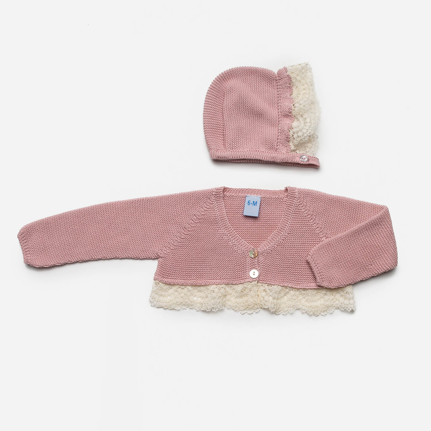 Pink summer cardigan with hat