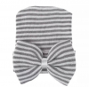Newborn hat with bow gray gray striped